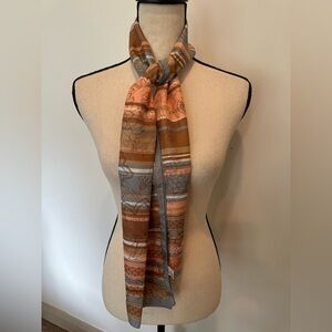 🎄Foulards Accessories  Rectangle Neck Scarf Floral Striped Italy Vintage Poly